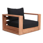 Tulum Water Resistant Fabric Upholstered Outdoor Patio Accent Chair in Black
