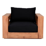 Tulum Water Resistant Fabric Upholstered Outdoor Patio Accent Chair in Black