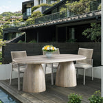 Cosenza 78" Travertine Finish Concrete Indoor / Outdoor Dining Table (3 Boxes) in Natural