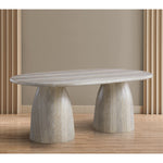 Cosenza 78" Travertine Finish Concrete Indoor / Outdoor Dining Table (3 Boxes) in Natural