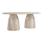 Cosenza 78" Travertine Finish Concrete Indoor / Outdoor Dining Table (3 Boxes) in Natural