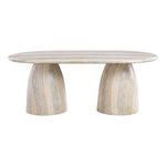 Cosenza 78" Travertine Finish Concrete Indoor / Outdoor Dining Table (3 Boxes) in Natural