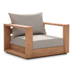 Tulum Water Resistant Fabric Upholstered Outdoor Patio Accent Chair in Grey