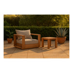 Tulum Water Resistant Fabric Upholstered Outdoor Patio Accent Chair in Grey