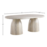Cosenza 78" Travertine Finish Concrete Indoor / Outdoor Dining Table (3 Boxes) in Natural