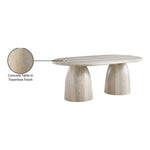 Cosenza 78" Travertine Finish Concrete Indoor / Outdoor Dining Table (3 Boxes) in Natural