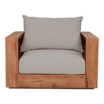 Tulum Water Resistant Fabric Upholstered Outdoor Patio Accent Chair in Grey