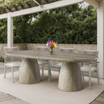 Cosenza 96" Travertine Finish Concrete Indoor / Outdoor Dining Table (3 Boxes) in Natural