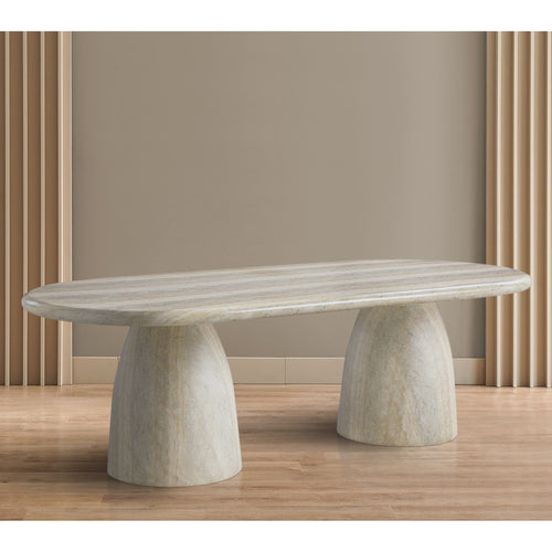 Cosenza 96" Travertine Finish Concrete Indoor / Outdoor Dining Table (3 Boxes) in Natural