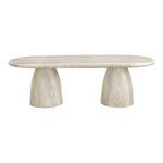 Cosenza 96" Travertine Finish Concrete Indoor / Outdoor Dining Table (3 Boxes) in Natural
