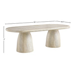 Cosenza 96" Travertine Finish Concrete Indoor / Outdoor Dining Table (3 Boxes) in Natural