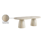 Cosenza 96" Travertine Finish Concrete Indoor / Outdoor Dining Table (3 Boxes) in Natural