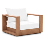 Tulum Water Resistant Fabric Upholstered Outdoor Patio Accent Chair in Off White
