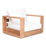 Tulum Water Resistant Fabric Upholstered Outdoor Patio Accent Chair in Off White