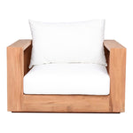 Tulum Water Resistant Fabric Upholstered Outdoor Patio Accent Chair in Off White