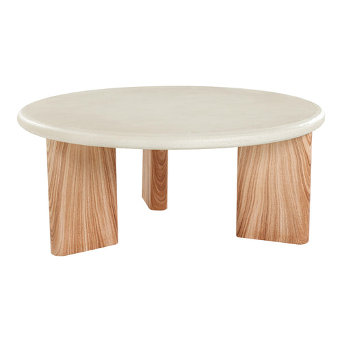 Avaya Concrete And Fiberglass Indoor / Outdoor Coffee Table in Cream / Natural
