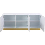 Cosmopolitan Lacquer Finish And Stainless Steel Sideboard / Buffet in White