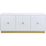 Cosmopolitan Lacquer Finish And Stainless Steel Sideboard / Buffet in White