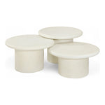 Emara Concrete And Fiberglass 3pc. Indoor / Outdoor Coffee Table in Cream