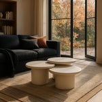 Emara Concrete And Fiberglass 3pc. Indoor / Outdoor Coffee Table in Cream