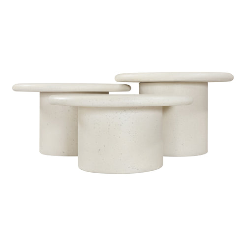 Emara Concrete And Fiberglass 3pc. Indoor / Outdoor Coffee Table in Cream