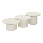 Emara Concrete And Fiberglass 3pc. Indoor / Outdoor Coffee Table in Cream
