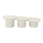 Emara Concrete And Fiberglass 3pc. Indoor / Outdoor Coffee Table in Cream
