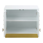 Cosmopolitan Lacquer Finish And Stainless Steel Side Table in White