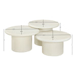 Emara Concrete And Fiberglass 3pc. Indoor / Outdoor Coffee Table in Cream