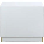 Cosmopolitan Lacquer Finish And Stainless Steel Side Table in White