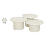 Emara Concrete And Fiberglass 3pc. Indoor / Outdoor Coffee Table in Cream