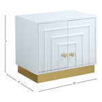 Cosmopolitan Lacquer Finish And Stainless Steel Side Table in White