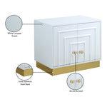 Cosmopolitan Lacquer Finish And Stainless Steel Side Table in White