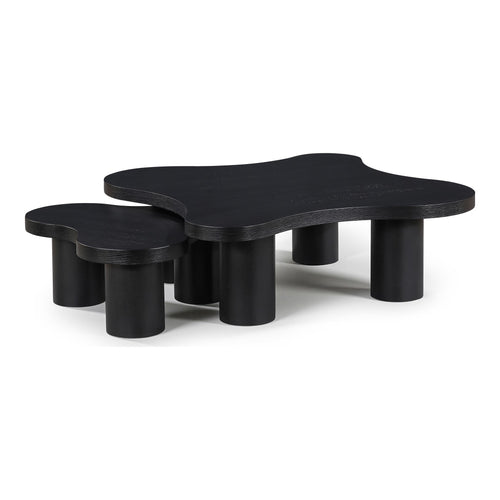 Cove Oak Veneer And Solid Wood 2pc. Coffee Table in Black