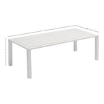 Maldives Aluminum Outdoor Patio Coffee Table (346-CT) in White