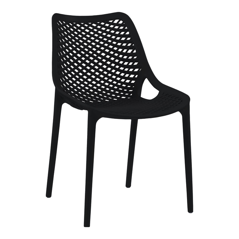 Mykonos Plastic Outdoor Patio Dining Chair (328-) in Black