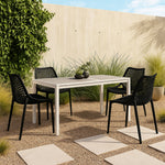 Mykonos Plastic Outdoor Patio Dining Chair (328-) in Black