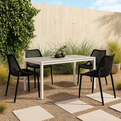 Mykonos Plastic Outdoor Patio Dining Chair (328-) in Black