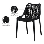 Mykonos Plastic Outdoor Patio Dining Chair (328-) in Black