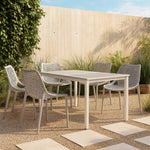 Mykonos Plastic Outdoor Patio Dining Chair (328-) in Grey