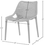 Mykonos Plastic Outdoor Patio Dining Chair (328-) in Grey