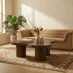 Cove Oak Veneer And Solid Wood Coffee Table in Brown Walnut