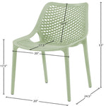Mykonos Plastic Outdoor Patio Dining Chair (328-) in Mint