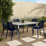 Mykonos Plastic Outdoor Patio Dining Chair (328-) in Navy