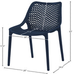 Mykonos Plastic Outdoor Patio Dining Chair (328-) in Navy
