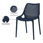 Mykonos Plastic Outdoor Patio Dining Chair (328-) in Navy
