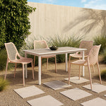 Mykonos Plastic Outdoor Patio Dining Chair (328-) in Pink