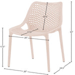 Mykonos Plastic Outdoor Patio Dining Chair (328-) in Pink