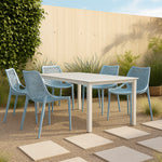 Mykonos Plastic Outdoor Patio Dining Chair (328-) in Sky Blue