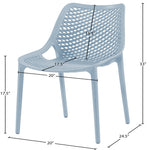 Mykonos Plastic Outdoor Patio Dining Chair (328-) in Sky Blue